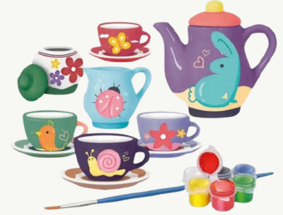 Set de ceai din ceramică pentru pictat, 15 piese | image