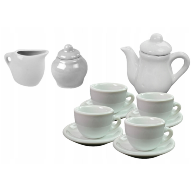 Set de ceai din ceramică pentru pictat, 15 piese