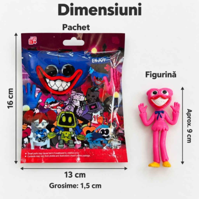 Figurină surpriză Huggy Wuggy cu carte de colecție