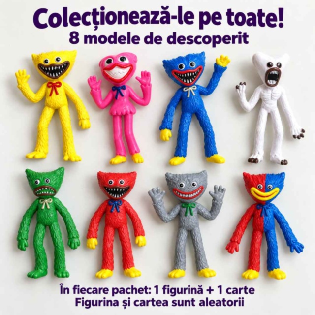 Figurină surpriză Huggy Wuggy cu carte de colecție
