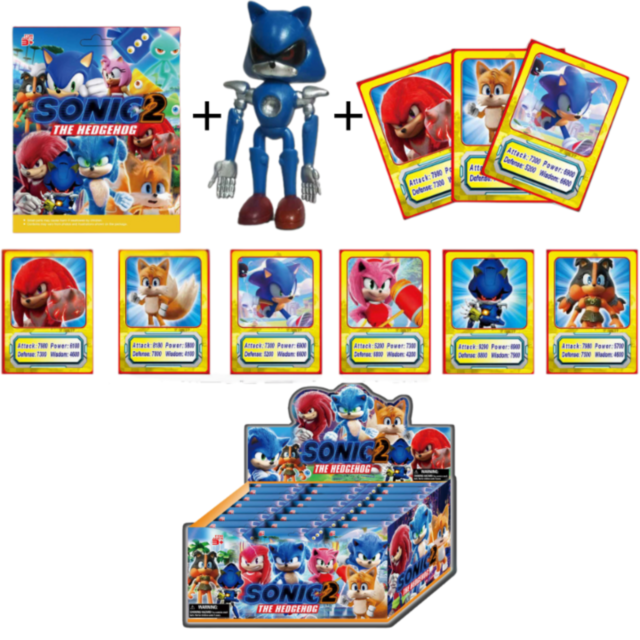 1 Figurina Surpriză Sonic cu 3 Cartonașe, set 18 buc. preț pentru 1 buc
