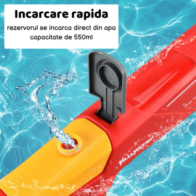 Pistol Electric cu Apă Reîncărcabil – Jet Puternic până la 12m, 550ml (culoare aleatorie)