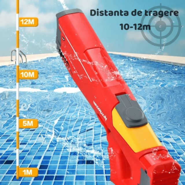 Pistol Electric cu Apă Reîncărcabil – Jet Puternic până la 12m, 550ml (culoare aleatorie)