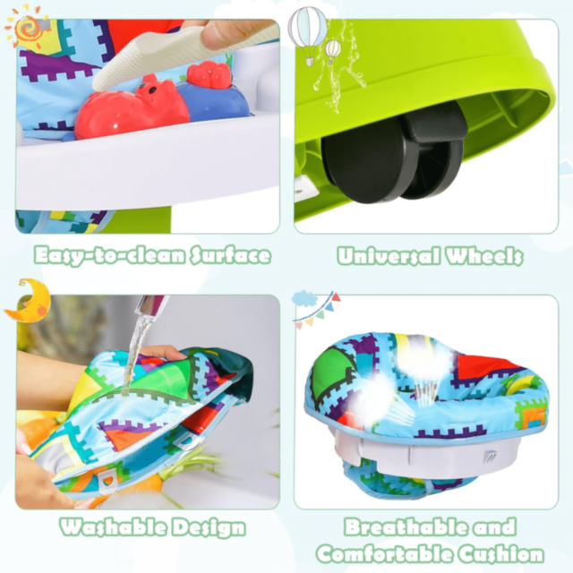 Centru de Activități 5 în 1 pentru Bebeluși cu Salteluță, Masă Interactivă și Mers Asistat