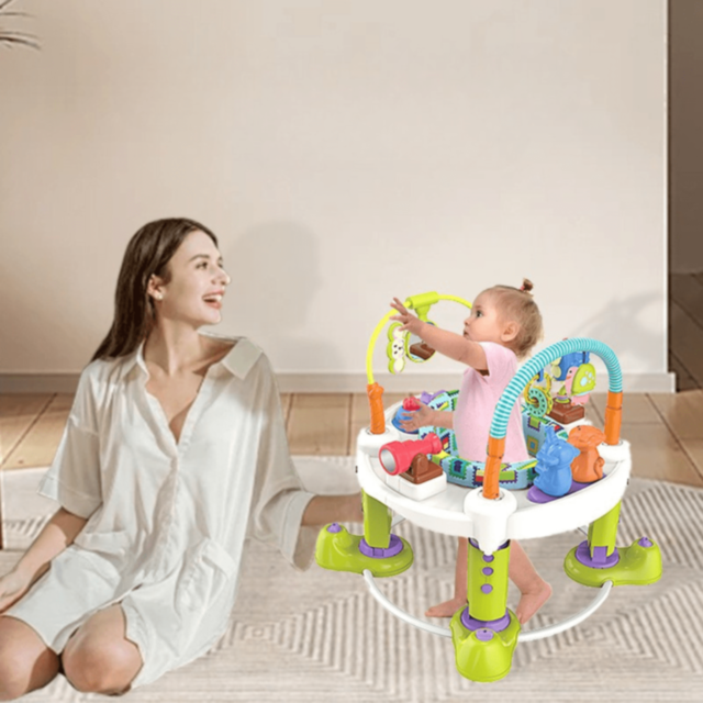 Centru de Activități 5 în 1 pentru Bebeluși cu Salteluță, Masă Interactivă și Mers Asistat