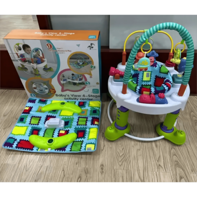 Centru de Activități 5 în 1 pentru Bebeluși cu Salteluță, Masă Interactivă și Mers Asistat