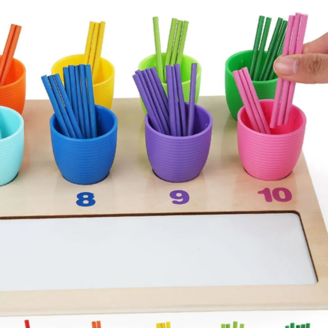 Jucărie Montessori pentru Numere, Culori și Matematică – Joc Educativ