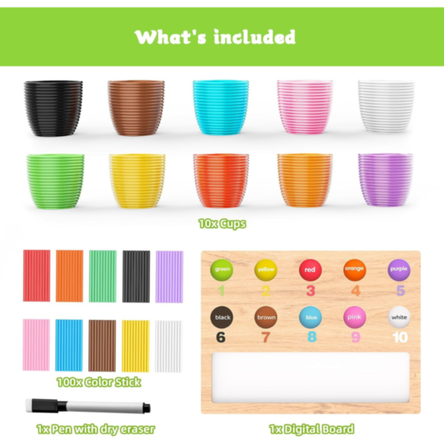 Jucărie Montessori pentru Numere, Culori și Matematică – Joc Educativ