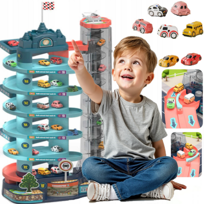 Set Parcare Etajată cu Lift și Mașinuțe Interactive | image