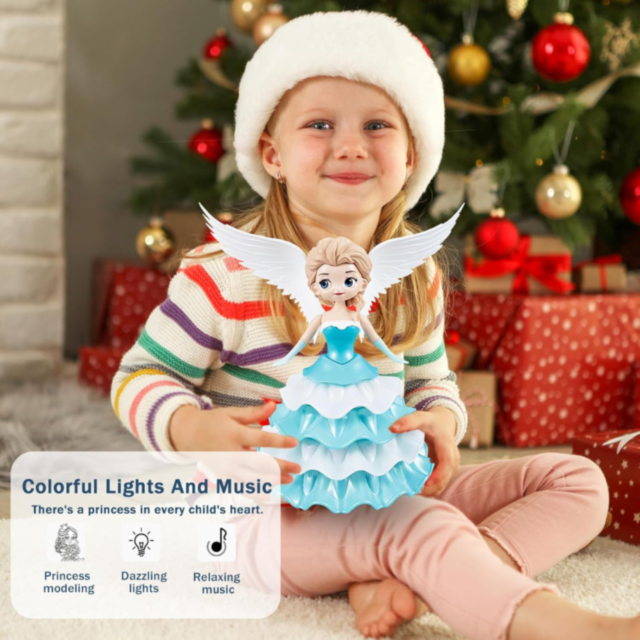 Păpușă Interactivă Zâna de Gheață cu Lumină, Muzică și Mișcare 360° 