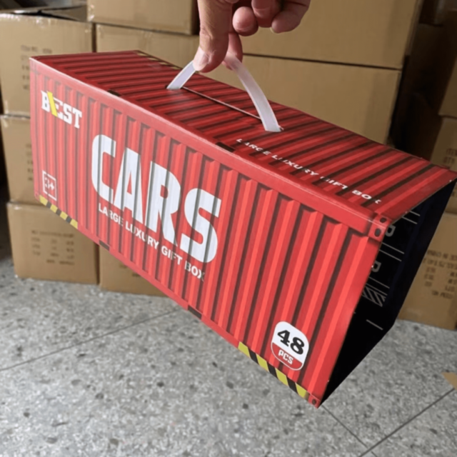 Set 48 Mașinuțe Metalice în Cutie Container Cadou 