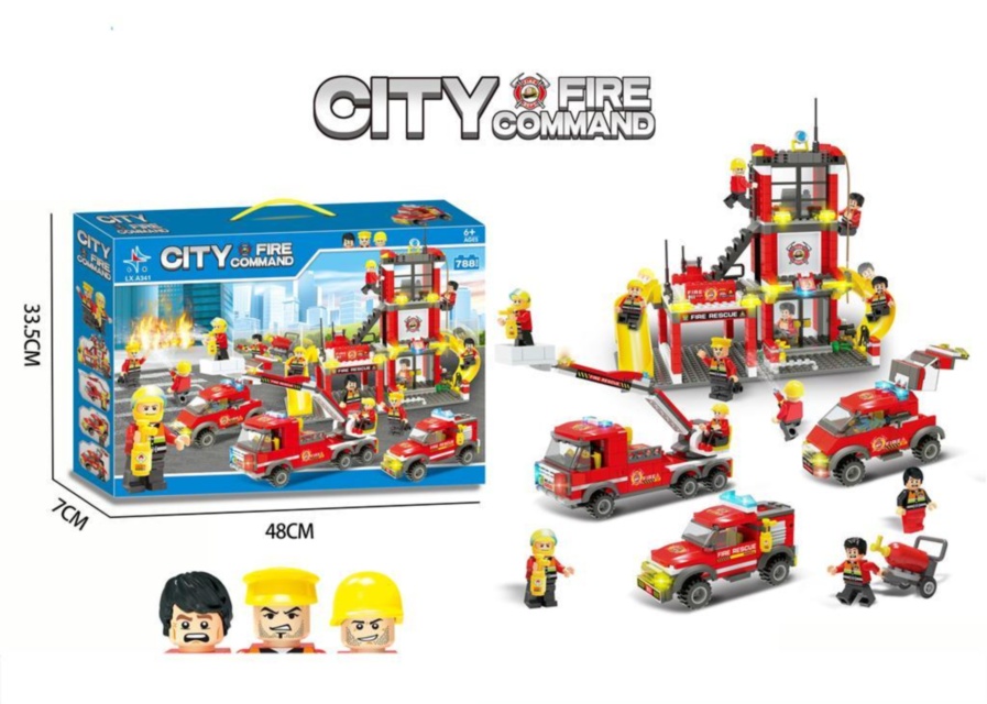 Set de Construcție  Unitatea De Pompieri , 788 piese