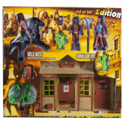 Set Western cu Cowboy, Indieni și Saloon | image