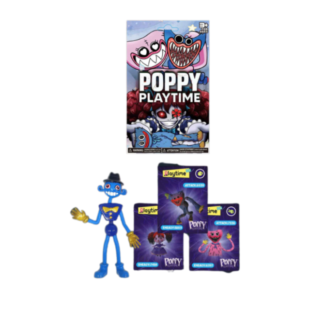 Pachet Surpriză "Huggy Wuggy Poppy Playtime" cu Figurină Aleatorie și 3 Cartonașe 
