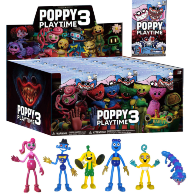 Pachet Surpriză "Huggy Wuggy Poppy Playtime" cu Figurină Aleatorie și 3 Cartonașe 