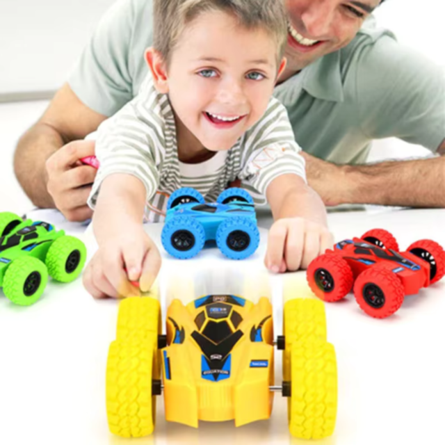 1buc. Mașinuță Inerțială dublă, Reversibilă și Anti-coliziune pentru Copii (culoare aleatorie)