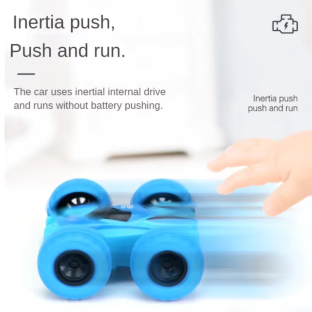 1buc. Mașinuță Inerțială dublă, Reversibilă și Anti-coliziune pentru Copii (culoare aleatorie)