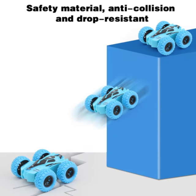 1buc. Mașinuță Inerțială dublă, Reversibilă și Anti-coliziune pentru Copii (culoare aleatorie)