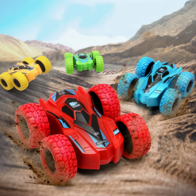 1buc. Mașinuță Inerțială dublă, Reversibilă și Anti-coliziune pentru Copii (culoare aleatorie)