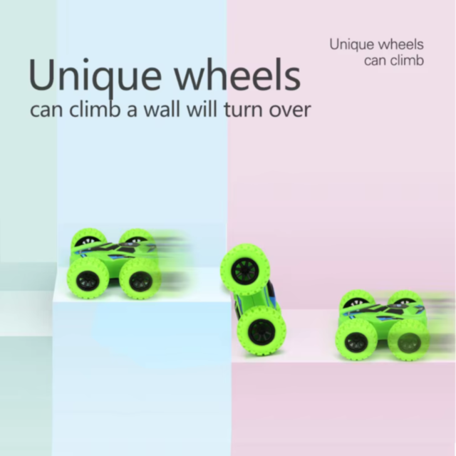 1buc. Mașinuță Inerțială dublă, Reversibilă și Anti-coliziune pentru Copii (culoare aleatorie)