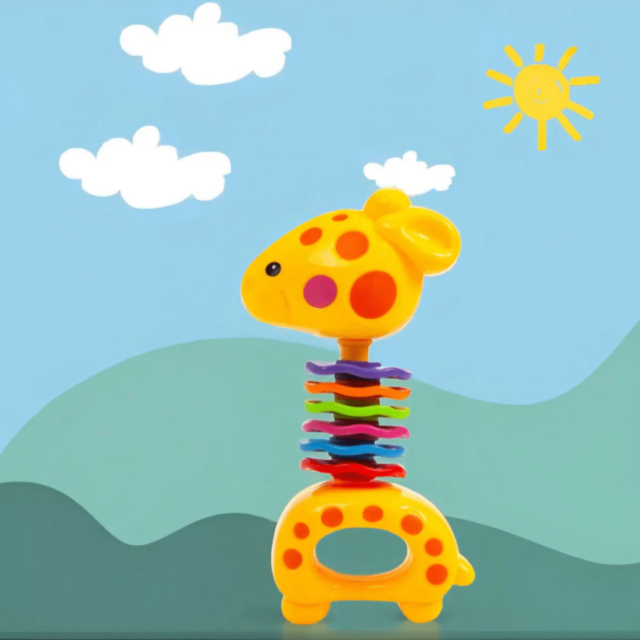 Jucărie Zornăitoare Girafă Colorată pentru Bebeluși