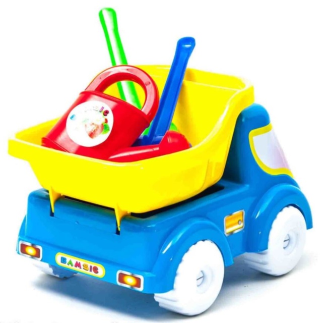 Camion cu Lopățica, Stropitoare, Greblă și Formă de Nisip, 35cm 