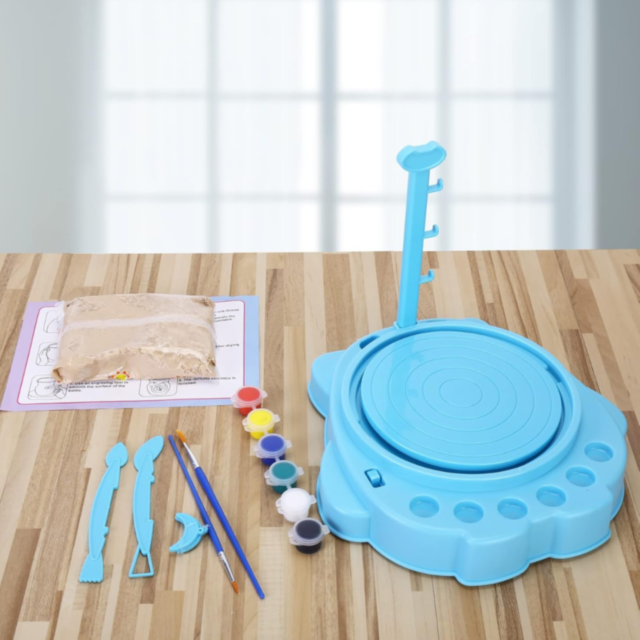 Set de olărit pentru copii cu roată electrică și culori