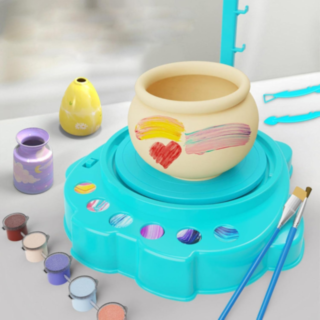 Set de olărit pentru copii cu roată electrică și culori