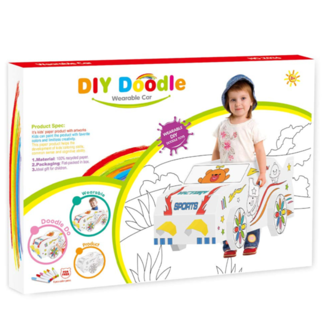 Mașină din carton pentru colorat și joacă