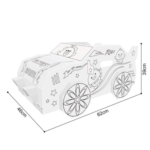 Mașină din carton pentru colorat și joacă