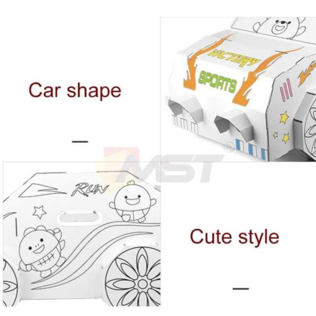 Mașină din carton pentru colorat și joacă