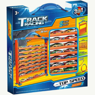 Set 3 în 1 Piste și Mașinuțe – Track Racing cu 14 Mașini | image