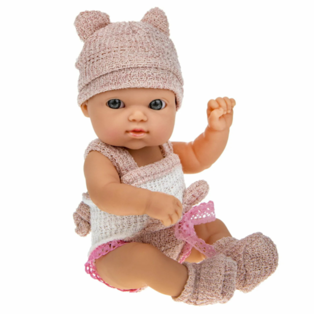 Păpușă Bebeluș din Vinil de 20 cm cu Haine Tricotate și Corp pentru Băiță