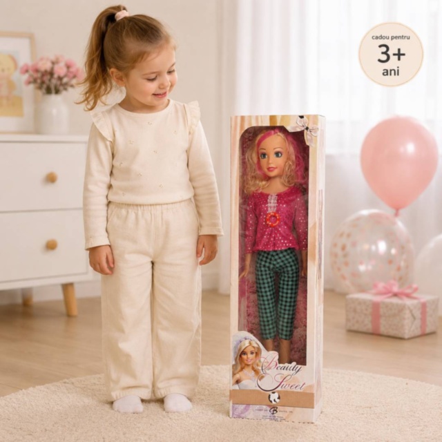 Păpușă muzicală mare, 73 cm, pentru copii 3+ ani