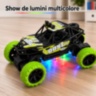 Mașină off-road cu telecomandă și lumini multicolore pentru copii