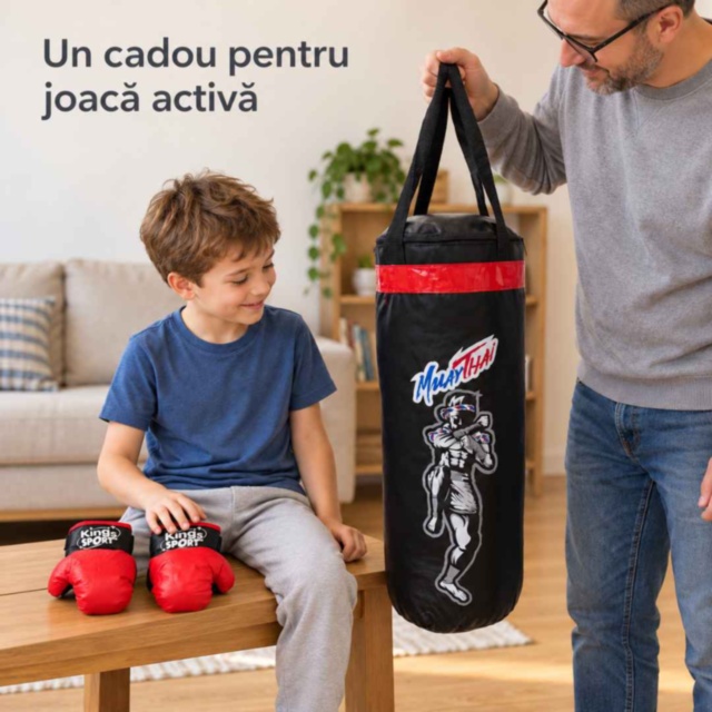 Set de box pentru copii cu sac și mănuși