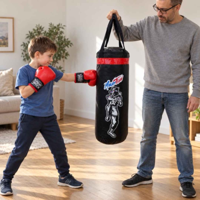 Set de box pentru copii cu sac și mănuși