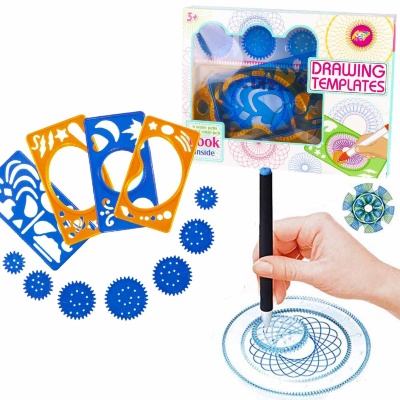 Set 6 Șabloane-Trafaret de Desen cu 6 Carioci și Stilou | image