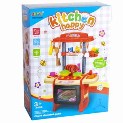 Mega Bucătărie Interactivă cu Aragaz, Cuptor, Tacâmuri, Produse Alimentare, 70x49x30cm | image