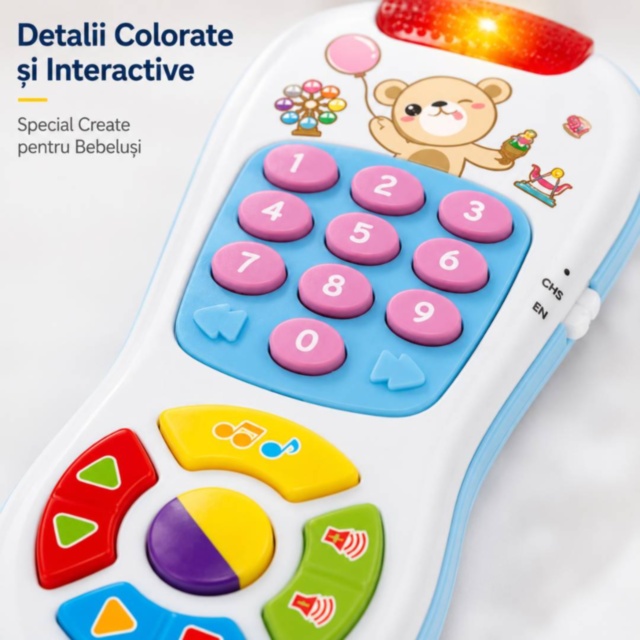 Telecomandă Interactivă pentru Bebeluși cu Lumini și Sunete