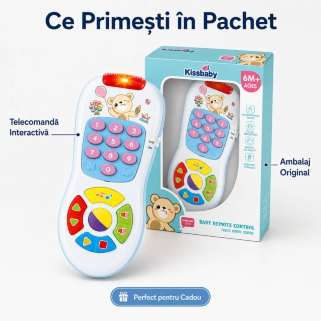 Telecomandă Interactivă pentru Bebeluși cu Lumini și Sunete