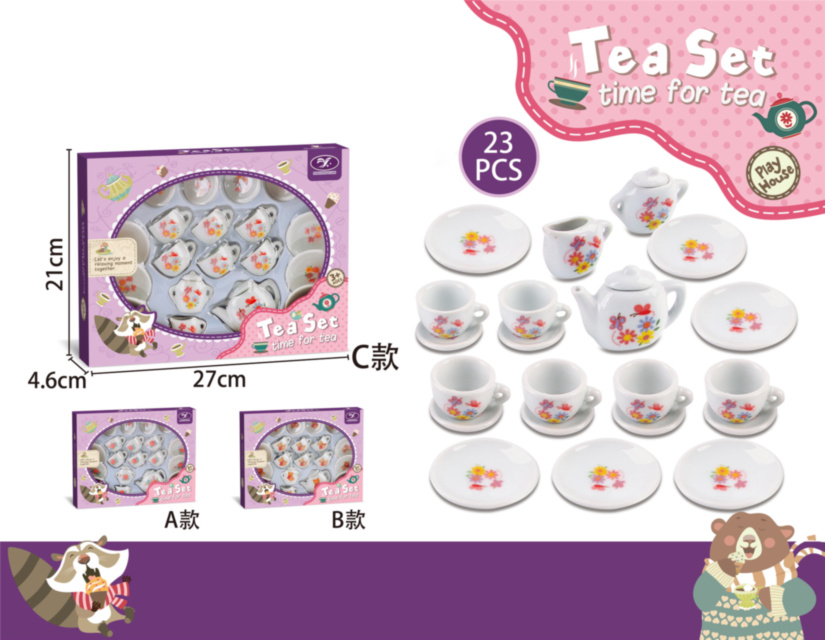 Set Ceainic cu Cești din Ceramică, 23 Piese