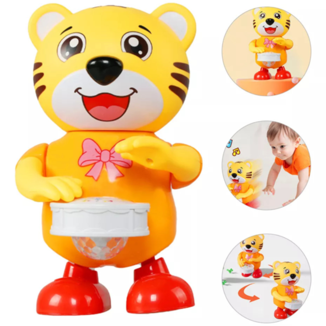 Tigrișor Interactiv cu Tobă și Lumini