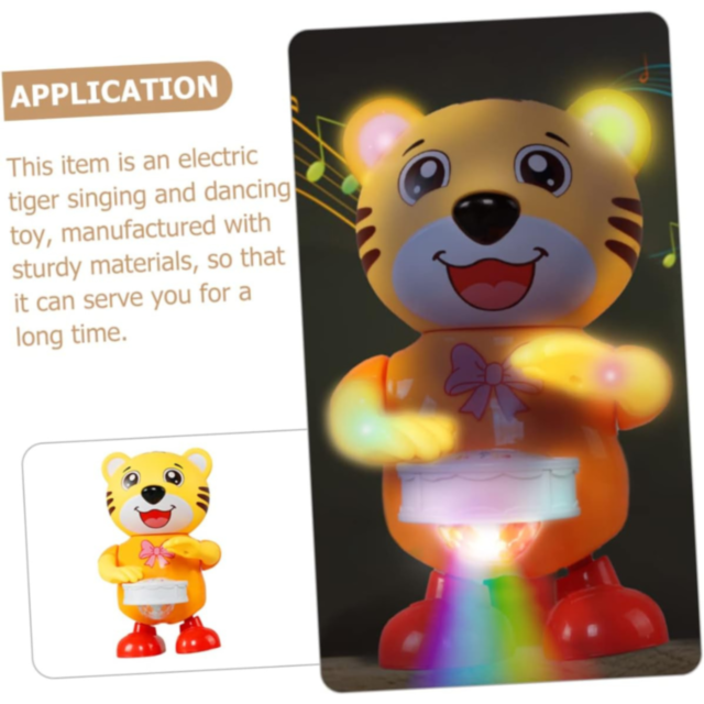 Tigrișor Interactiv cu Tobă și Lumini