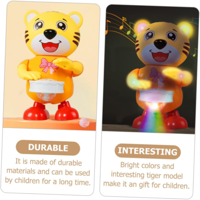 Tigrișor Interactiv cu Tobă și Lumini