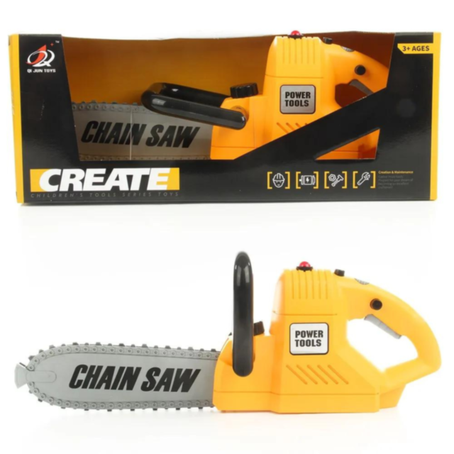 Jucărie fierăstrău cu lanț „Power Tools” – cu sunete realiste