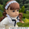 Păpușă Reborn cu Rochie Dantelată și Fundiță Elegantă – 36 cm