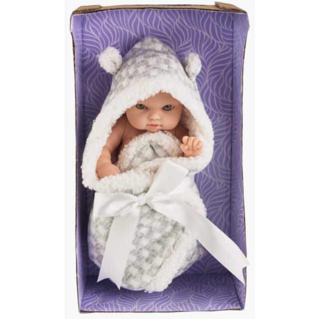 Păpușă Bebeluș de 20 cm cu Păturică și Haine Detasabile – Model Realist pentru Fetițe