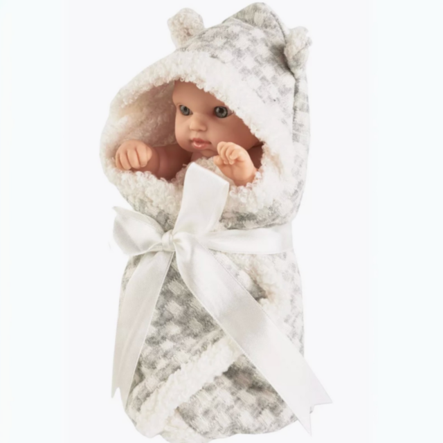 Păpușă Bebeluș de 20 cm cu Păturică și Haine Detasabile – Model Realist pentru Fetițe