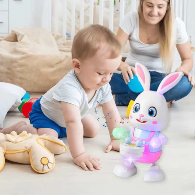 Iepuraș Interactiv cu Tobe, Muzică și Lumină 